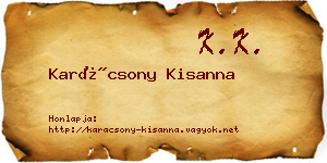 Karácsony Kisanna névjegykártya